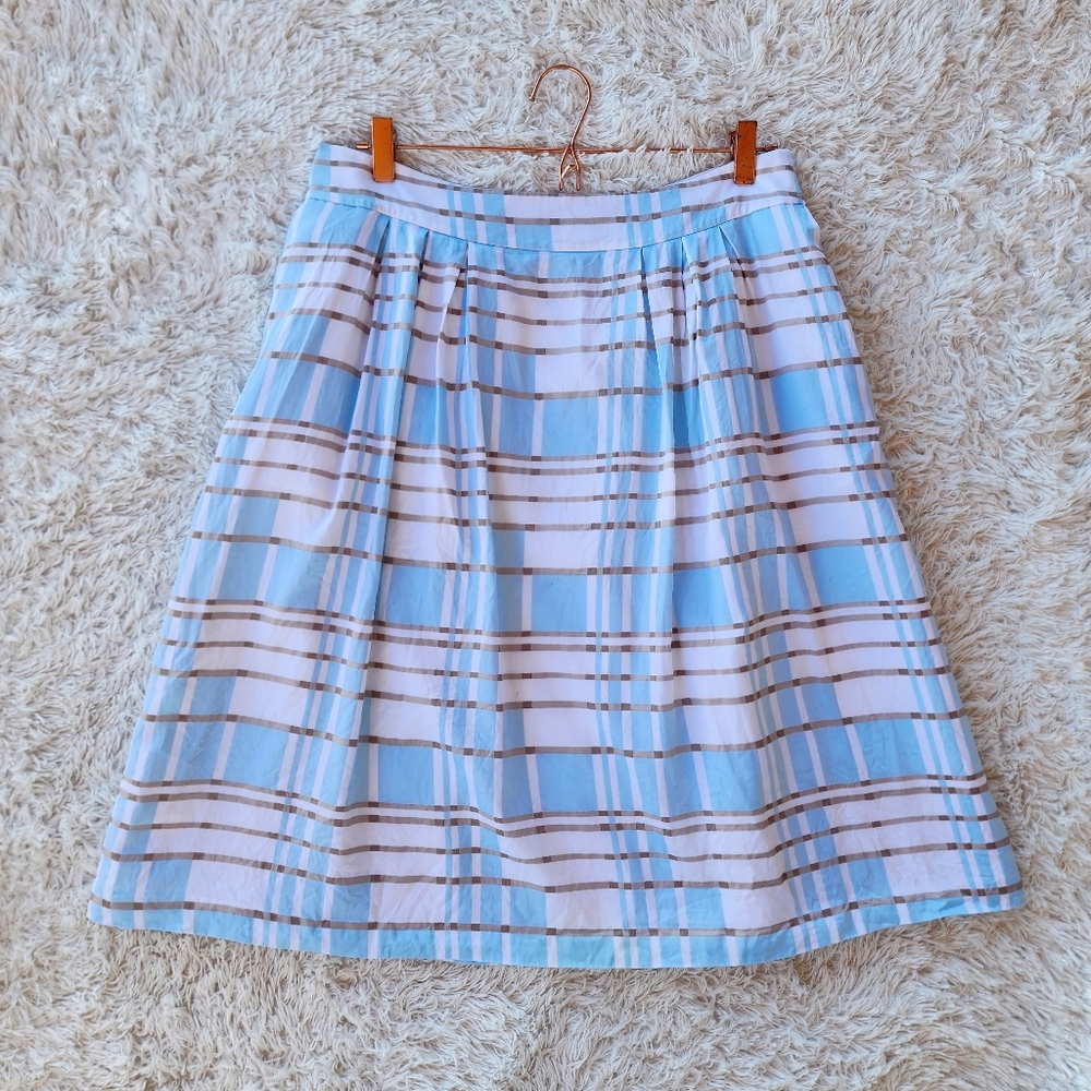 Pendleton Silk Blend Pleated Knee Length Skirt